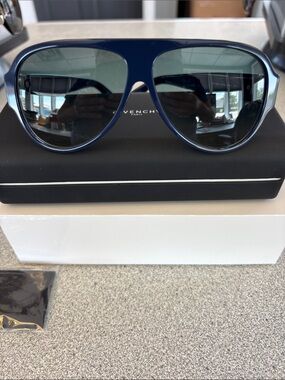 Givenchy Men's Navy Blue Aviator Sunglasses